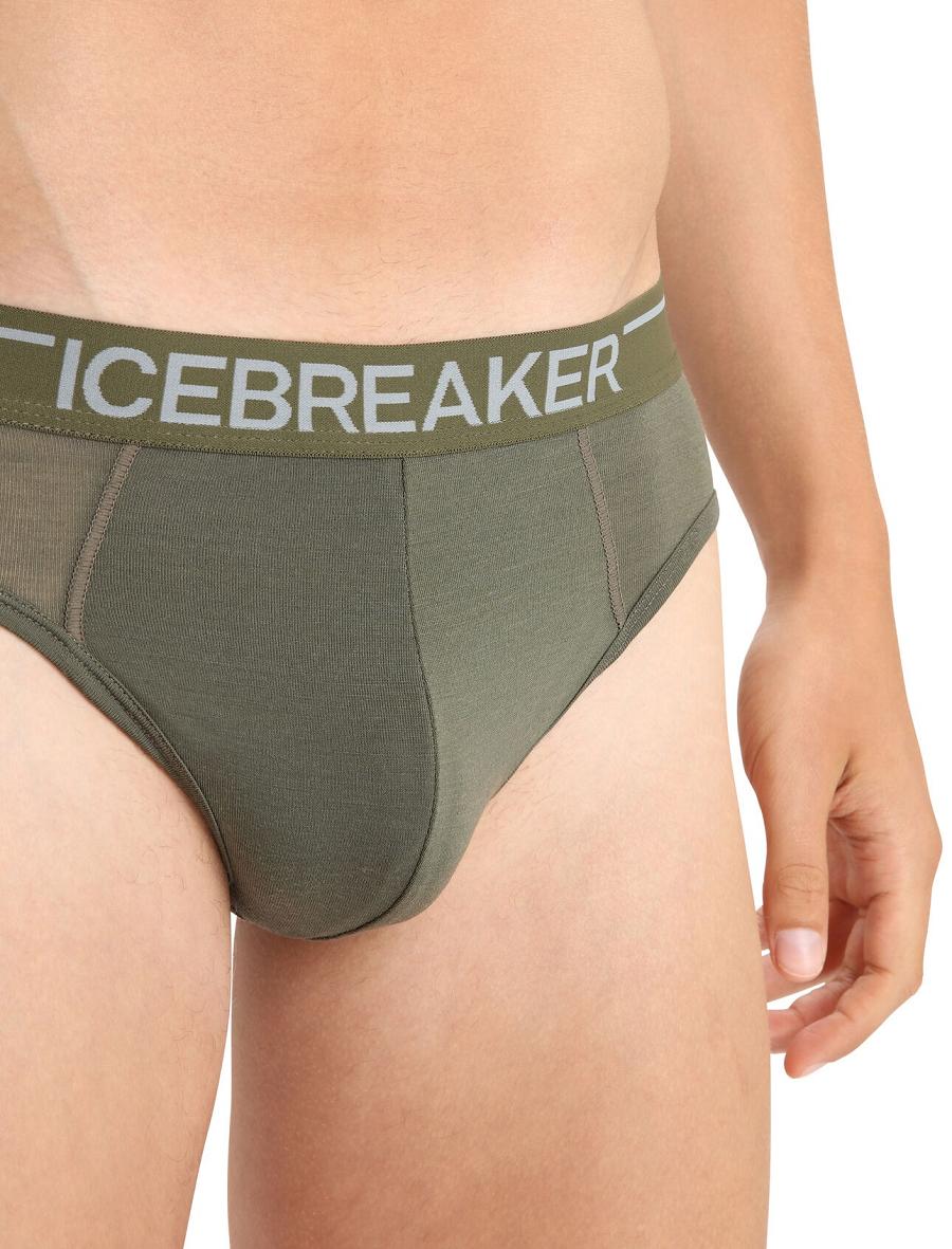 Bielizny Icebreaker Merino Anatomica Briefs Męskie Oliwkowe | PL 1650RVDW